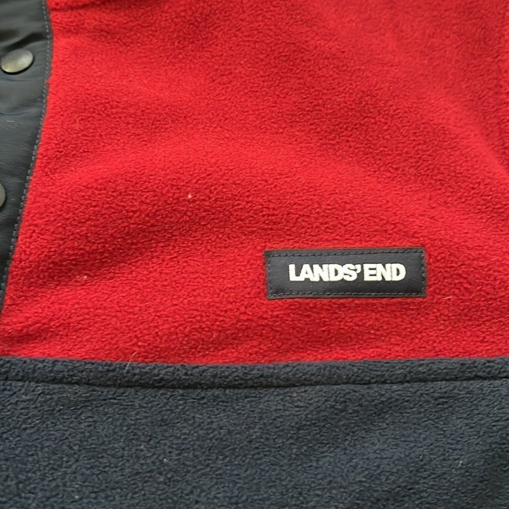 Lands End Colorblock 1/4 Snap Fleece - M - Picture 4 of 12